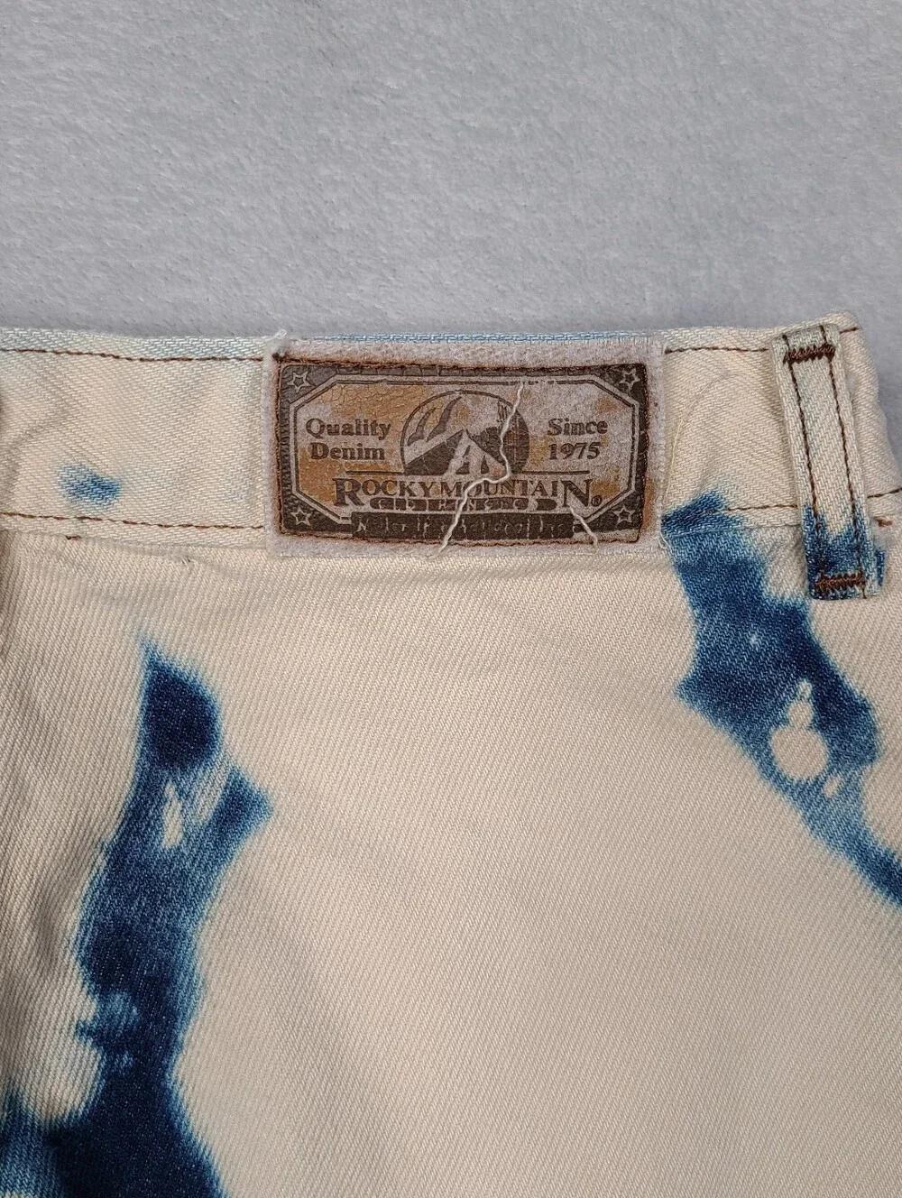Vtg Rocky Mountain High Rise Mom Jeans Western Tie-Dye 26x31 Americana USA Made